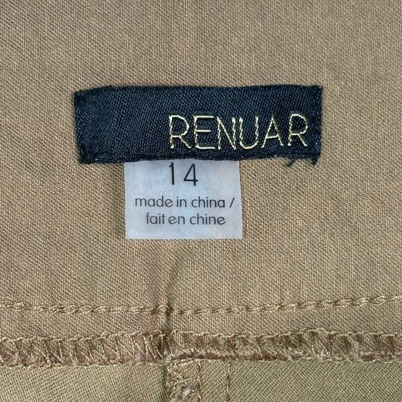 Renuar R1542 Cigarette Style Ankle Pant Brown Womens 14 Pull On Stretch Comfort - Picture 10 of 13